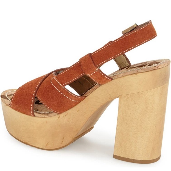 Sam Edelman | Mae | Suede Ginger spice Platform Heels |  Retro Chunky Heel | 7.5 - Picture 12 of 12